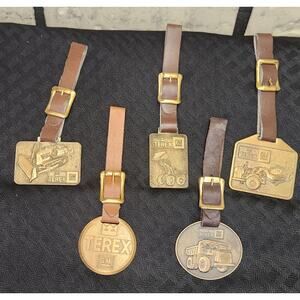 Vintage Watch Fobs - set of 5 Terex GM advertising fobs